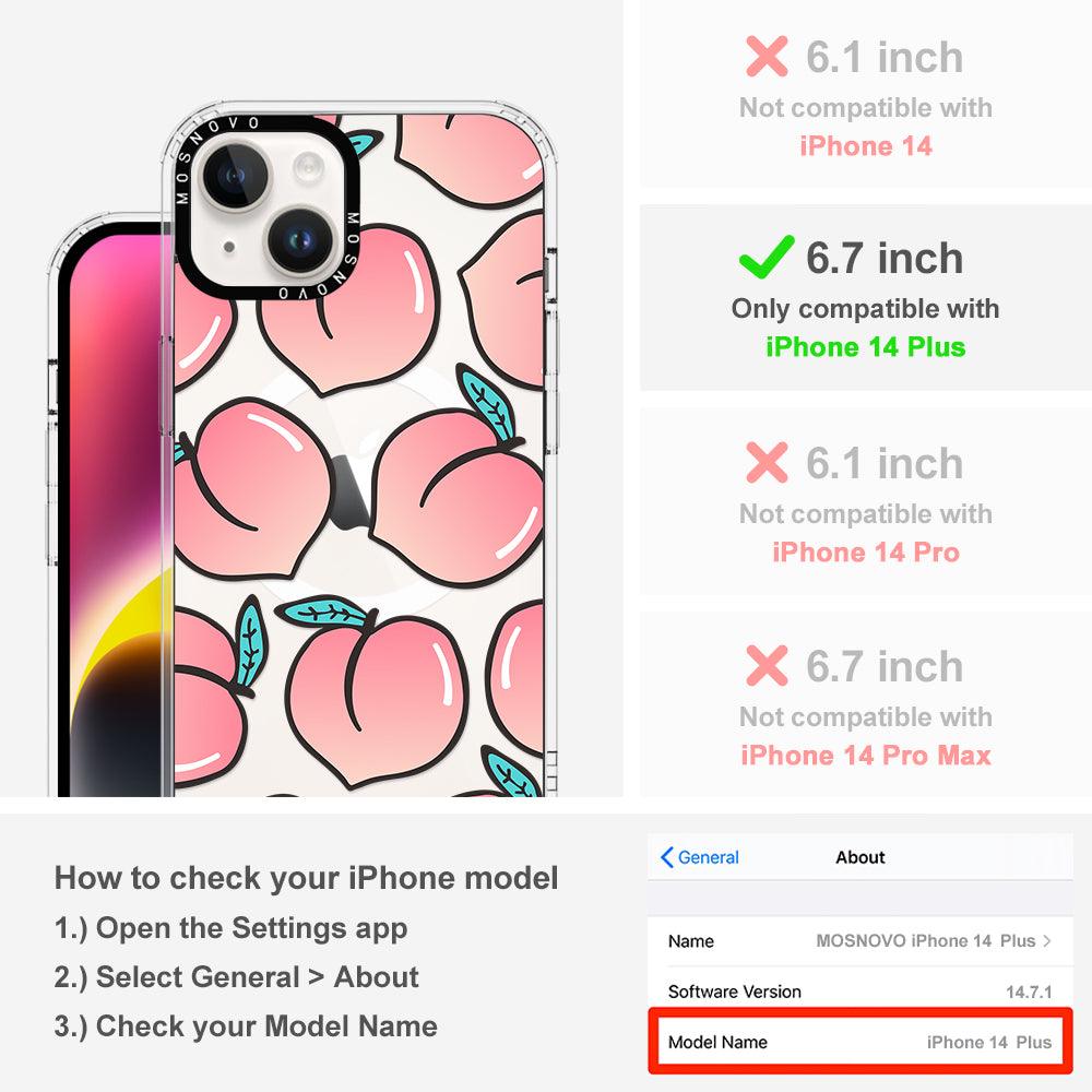 Cute Peach Phone Case - iPhone 14 Plus Case - MOSNOVO