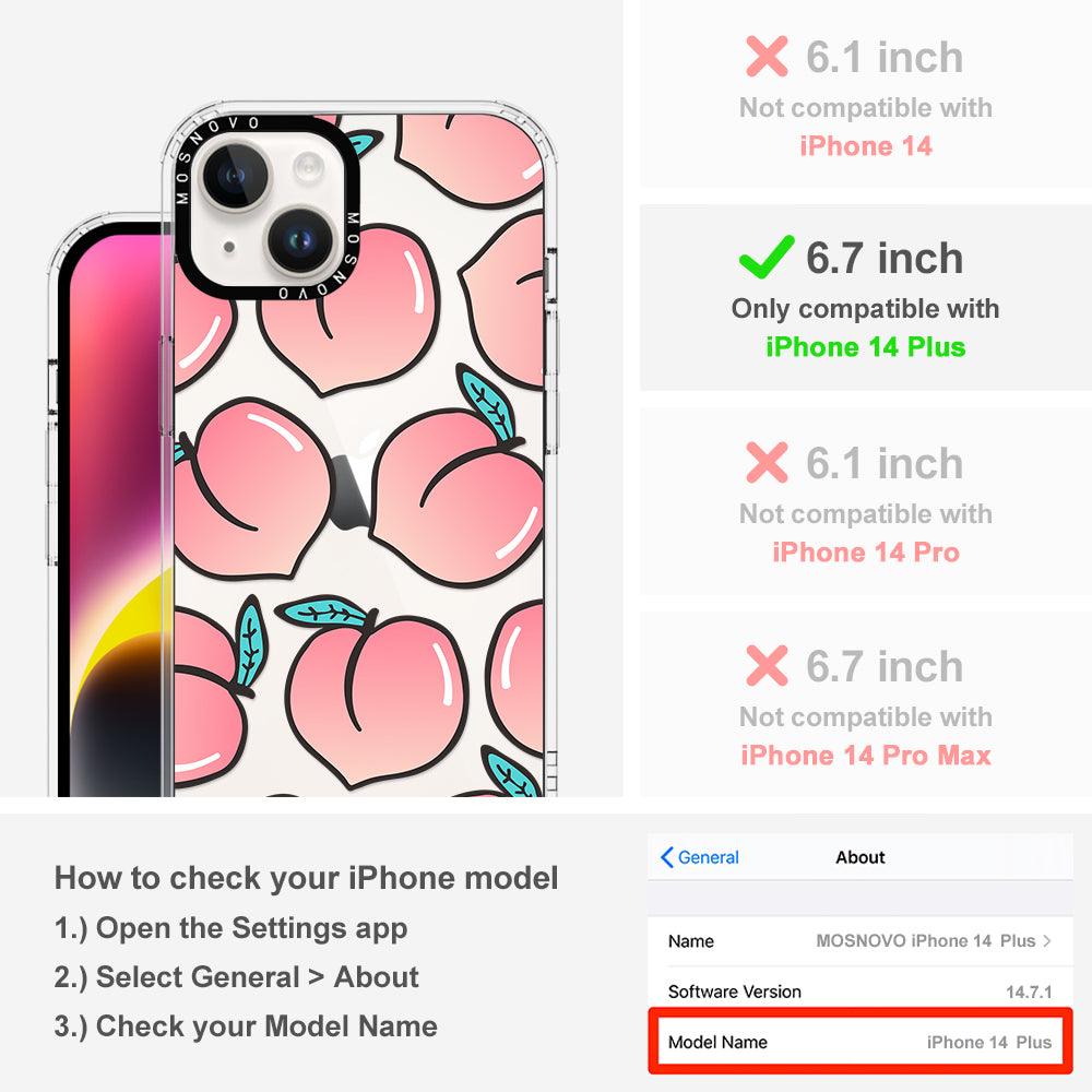 Cute Peach Phone Case - iPhone 14 Plus Case - MOSNOVO