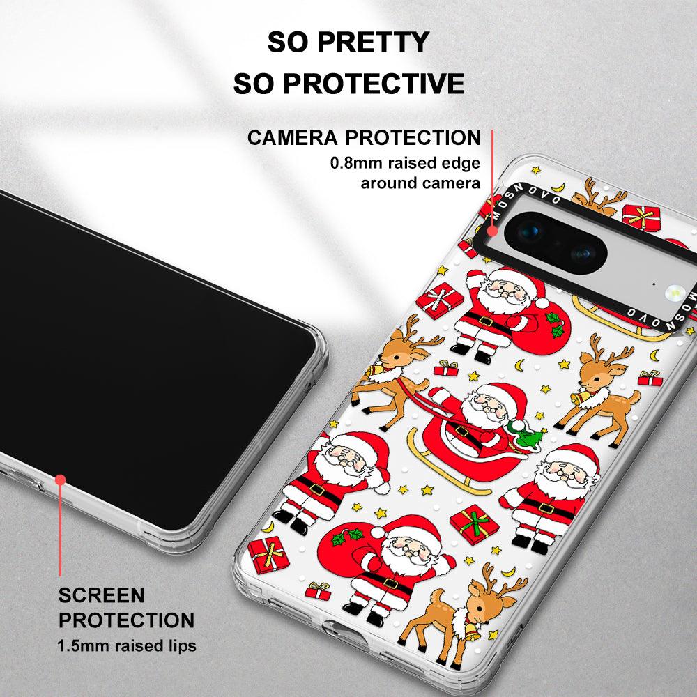 Cute Santa Claus Deer Phone Case - Google Pixel 7 Case - MOSNOVO