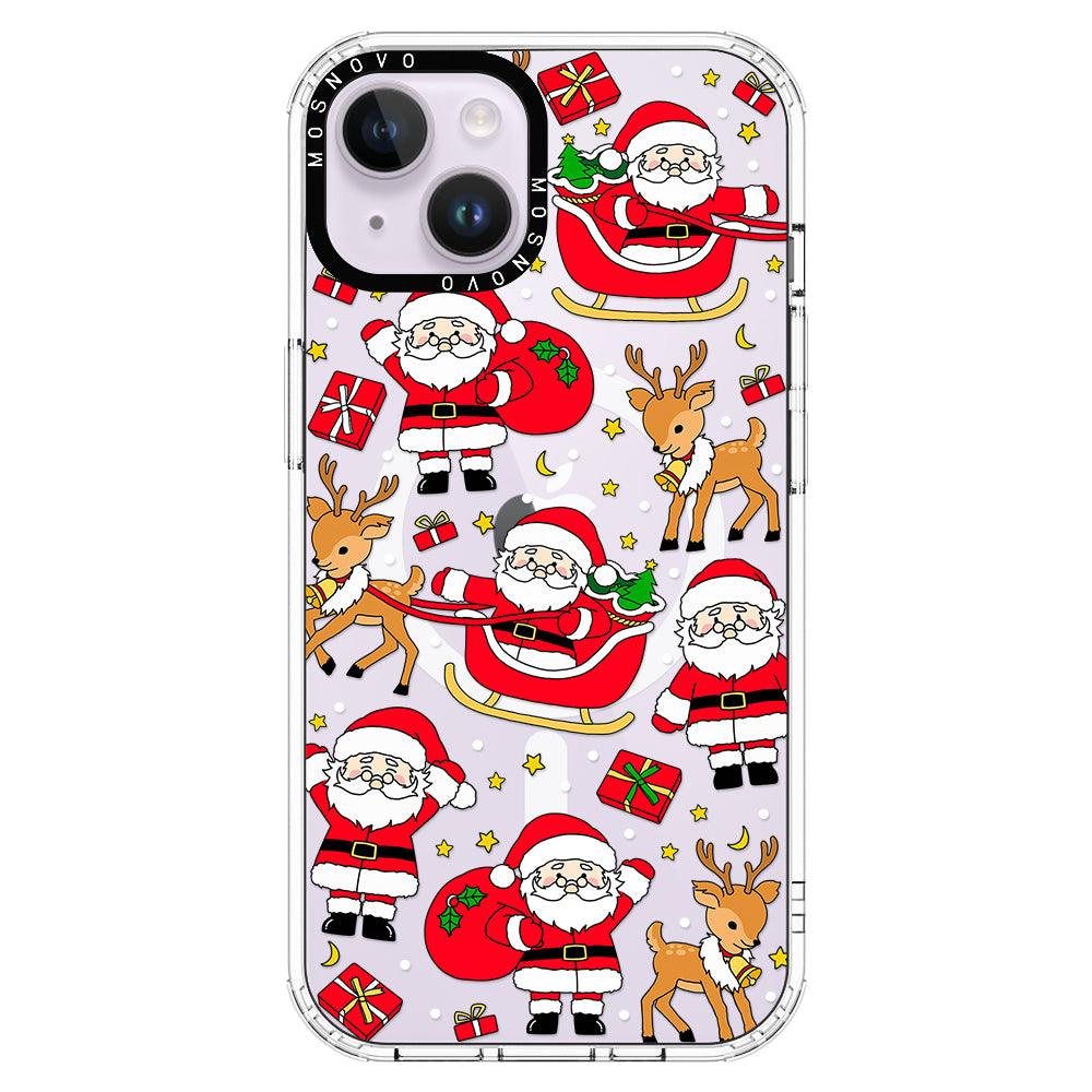 Cute Santa Claus Deer Phone Case - iPhone 14 Case - MOSNOVO