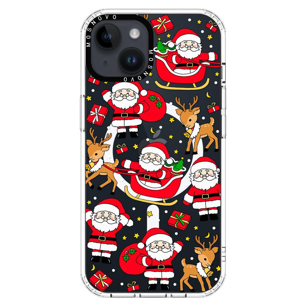 Cute Santa Claus Deer Phone Case - iPhone 14 Case - MOSNOVO