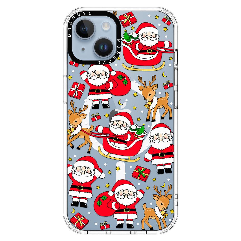 Cute Santa Claus Deer Phone Case - iPhone 14 Case - MOSNOVO