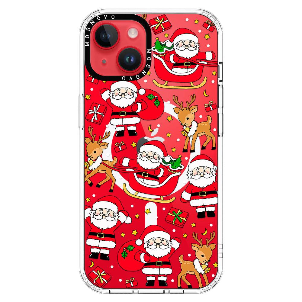 Cute Santa Claus Deer Phone Case - iPhone 14 Case - MOSNOVO