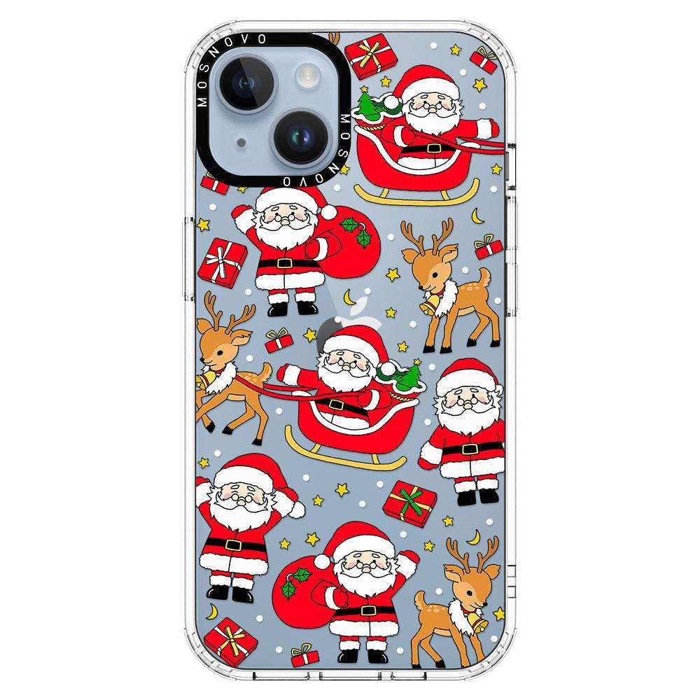 Cute Santa Claus Deer Phone Case - iPhone 14 Case - MOSNOVO