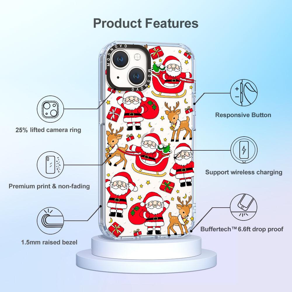 Cute Santa Claus Deer Phone Case - iPhone 14 Case - MOSNOVO