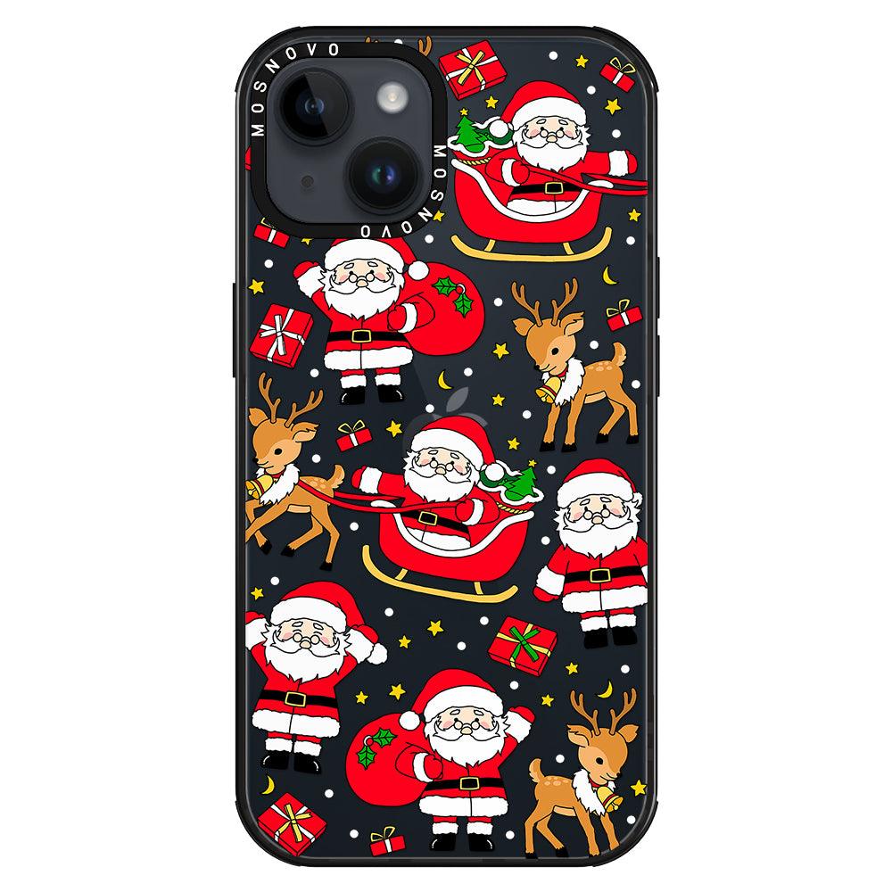 Cute Santa Claus Deer Phone Case - iPhone 14 Plus Case - MOSNOVO