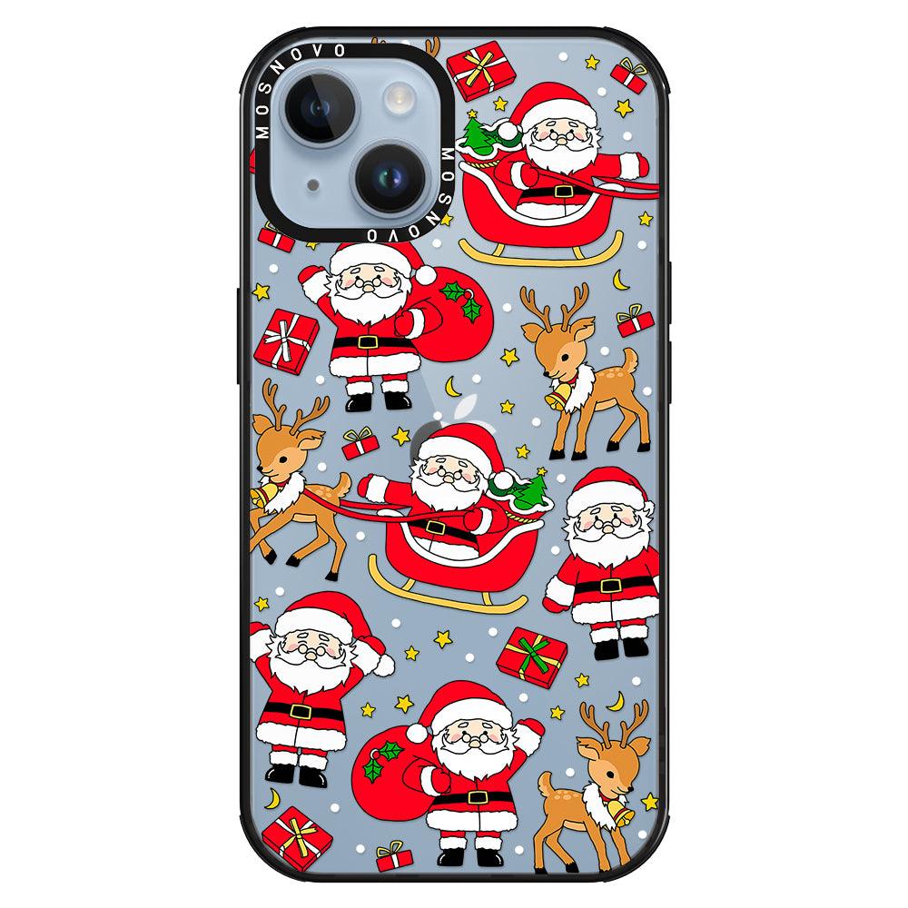 Cute Santa Claus Deer Phone Case - iPhone 14 Plus Case - MOSNOVO