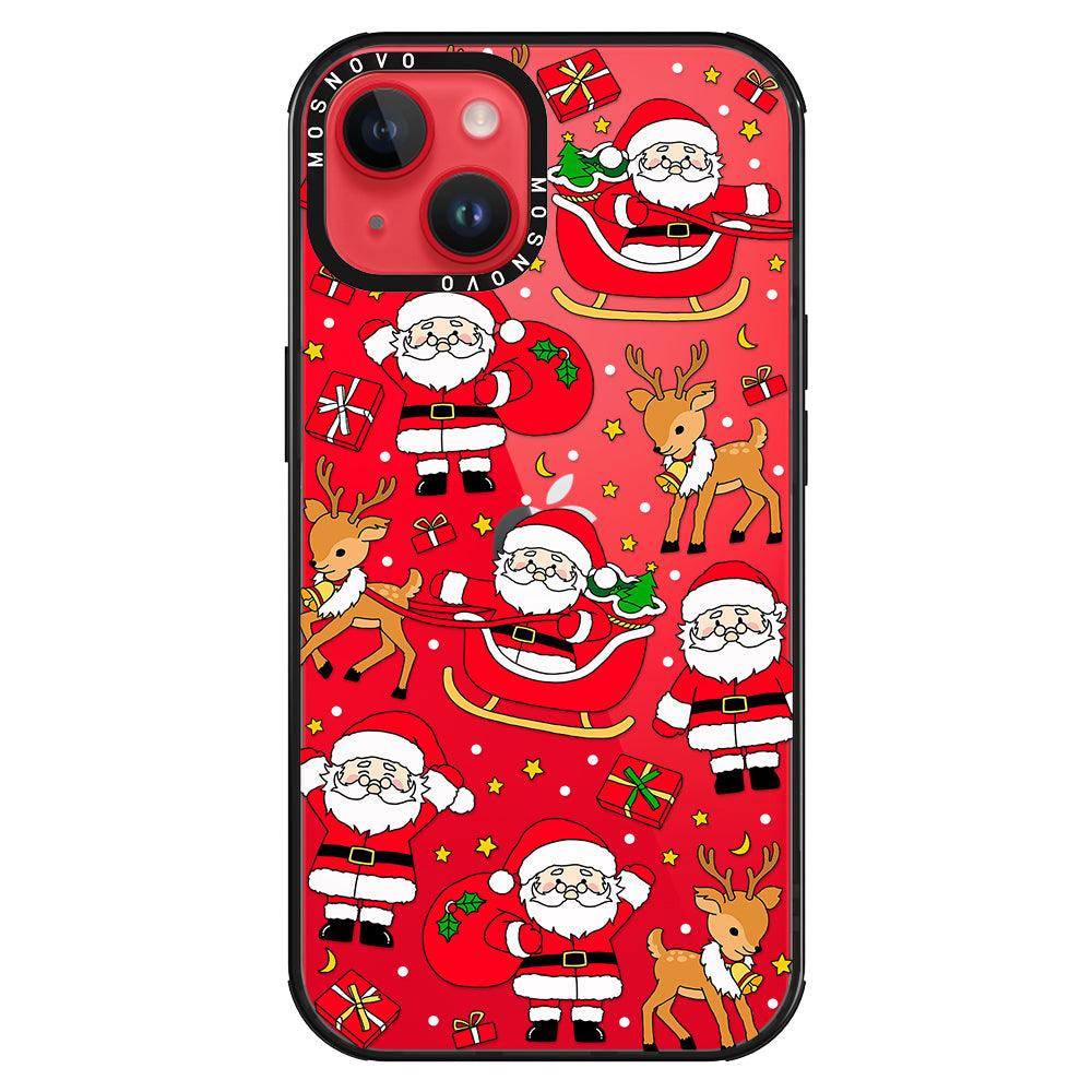 Cute Santa Claus Deer Phone Case - iPhone 14 Plus Case - MOSNOVO