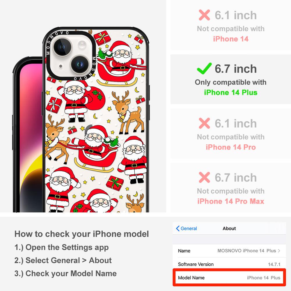 Cute Santa Claus Deer Phone Case - iPhone 14 Plus Case - MOSNOVO