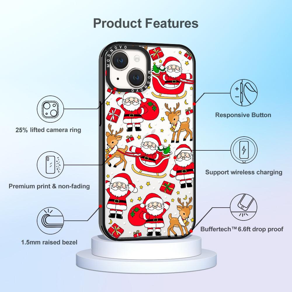 Cute Santa Claus Deer Phone Case - iPhone 14 Plus Case - MOSNOVO