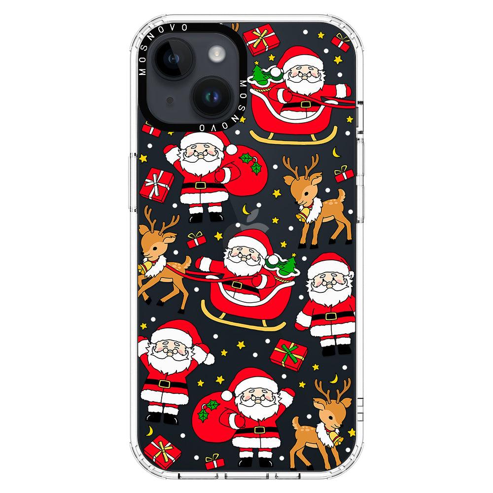 Cute Santa Claus Deer Phone Case - iPhone 14 Plus Case - MOSNOVO