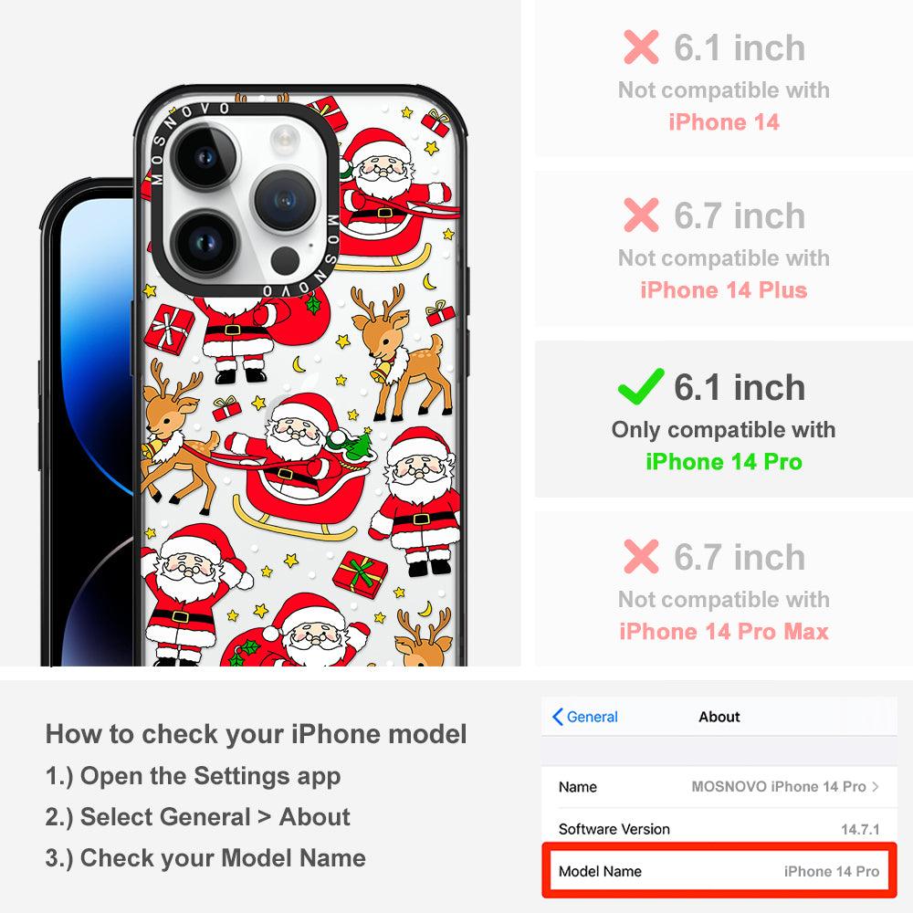 Cute Santa Claus Deer Phone Case - iPhone 14 Pro Case - MOSNOVO