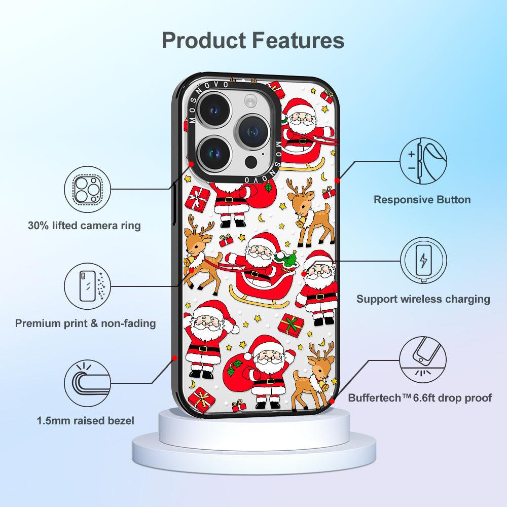 Cute Santa Claus Deer Phone Case - iPhone 14 Pro Case - MOSNOVO