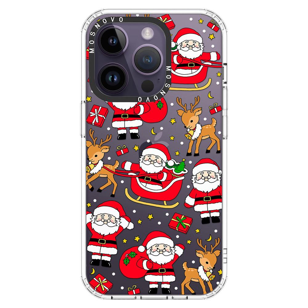 Cute Santa Claus Deer Phone Case - iPhone 14 Pro Case - MOSNOVO