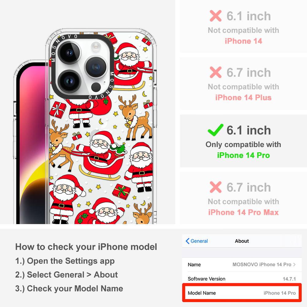 Cute Santa Claus Deer Phone Case - iPhone 14 Pro Case - MOSNOVO