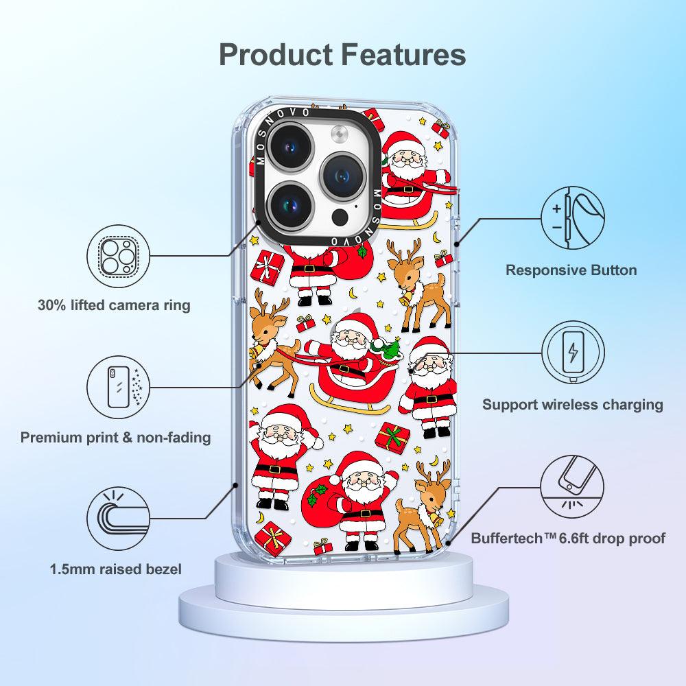 Cute Santa Claus Deer Phone Case - iPhone 14 Pro Case - MOSNOVO