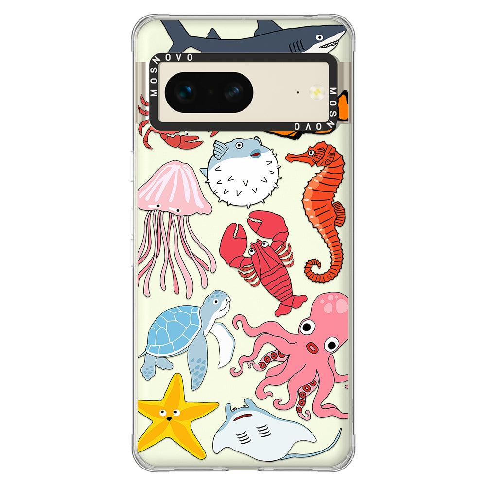 Cute Sea Animals Phone Case - Google Pixel 7 Case - MOSNOVO