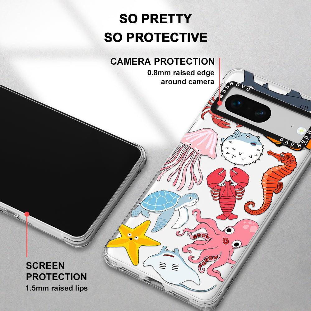 Cute Sea Animals Phone Case - Google Pixel 7 Case - MOSNOVO