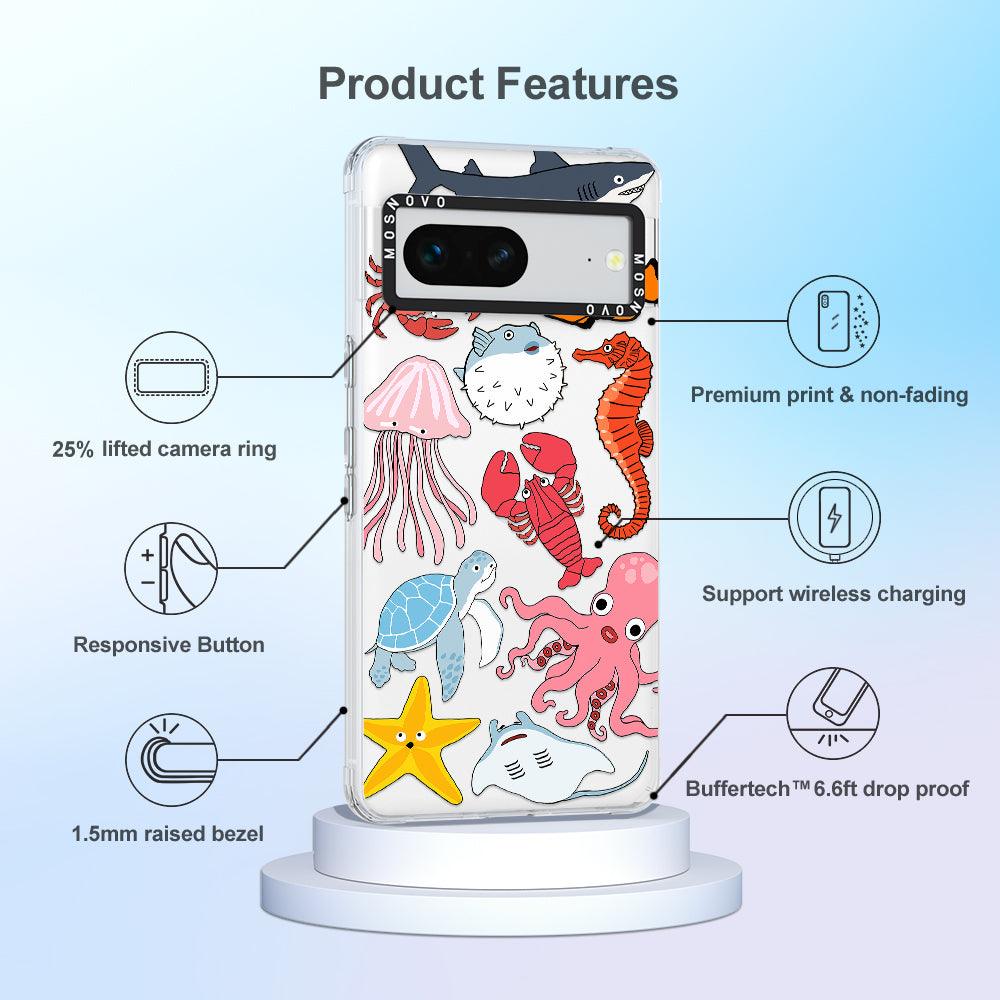 Cute Sea Animals Phone Case - Google Pixel 7 Case - MOSNOVO