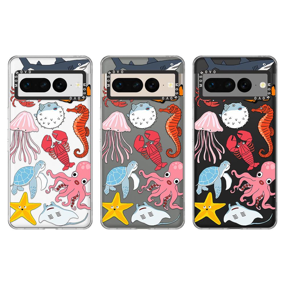 Cute Sea Animals Phone Case - Google Pixel 7 Pro Case - MOSNOVO