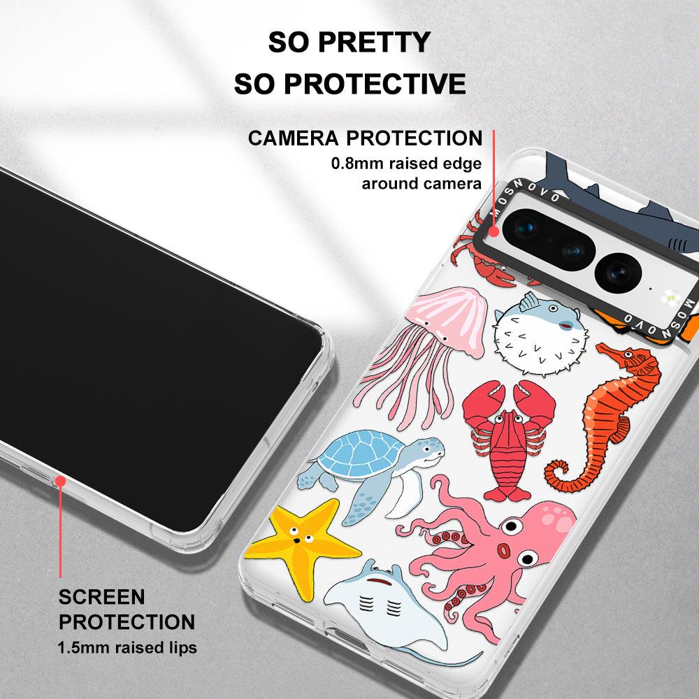 Cute Sea Animals Phone Case - Google Pixel 7 Pro Case - MOSNOVO