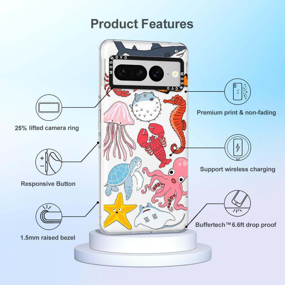 Cute Sea Animals Phone Case - Google Pixel 7 Pro Case - MOSNOVO