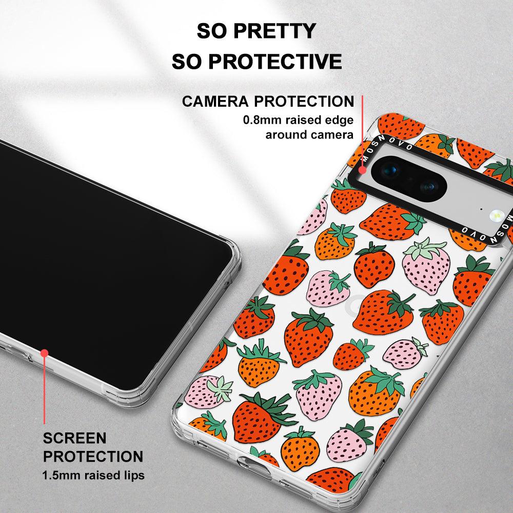 Cute Strawberry Phone Case - Google Pixel 7 Case - MOSNOVO