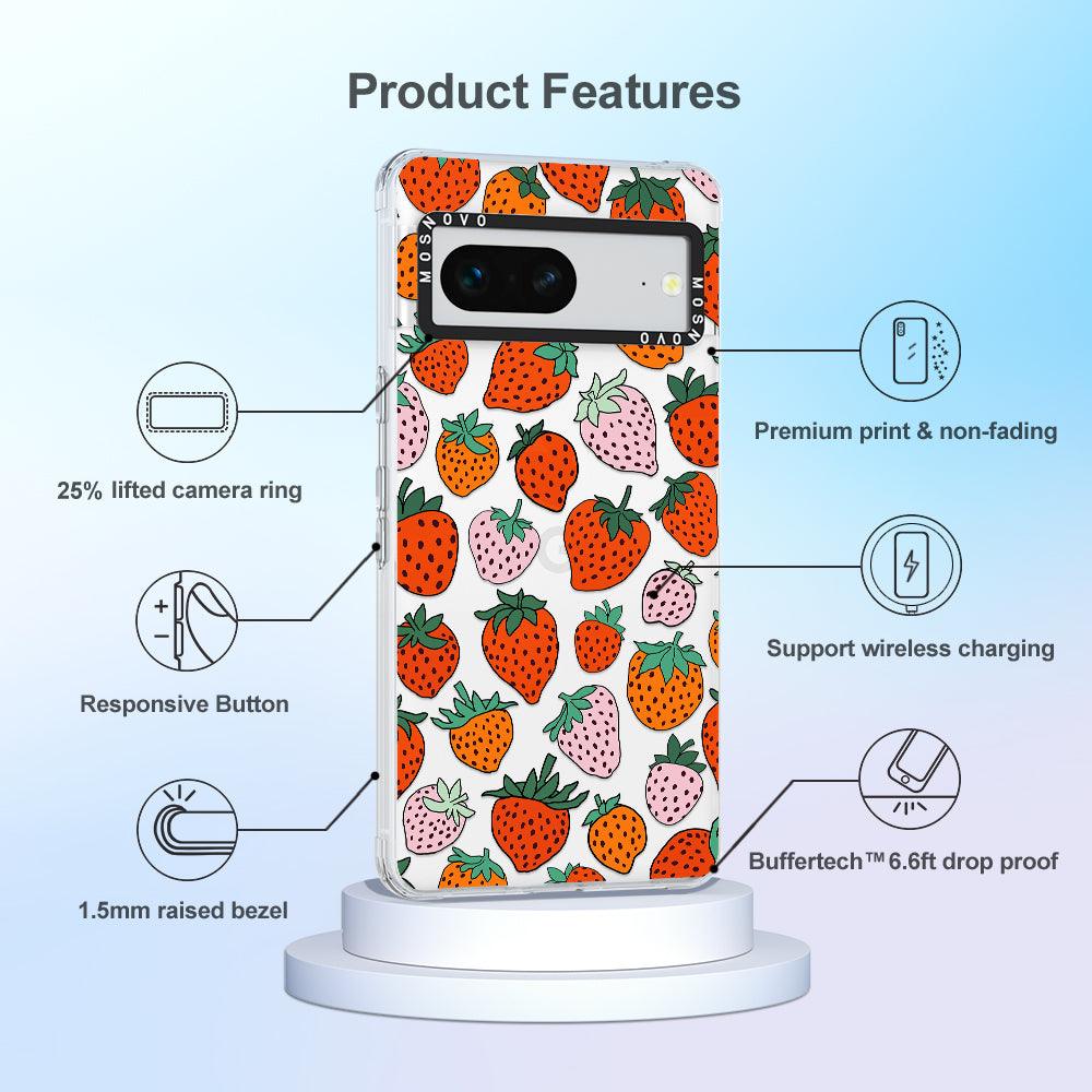 Cute Strawberry Phone Case - Google Pixel 7 Case - MOSNOVO