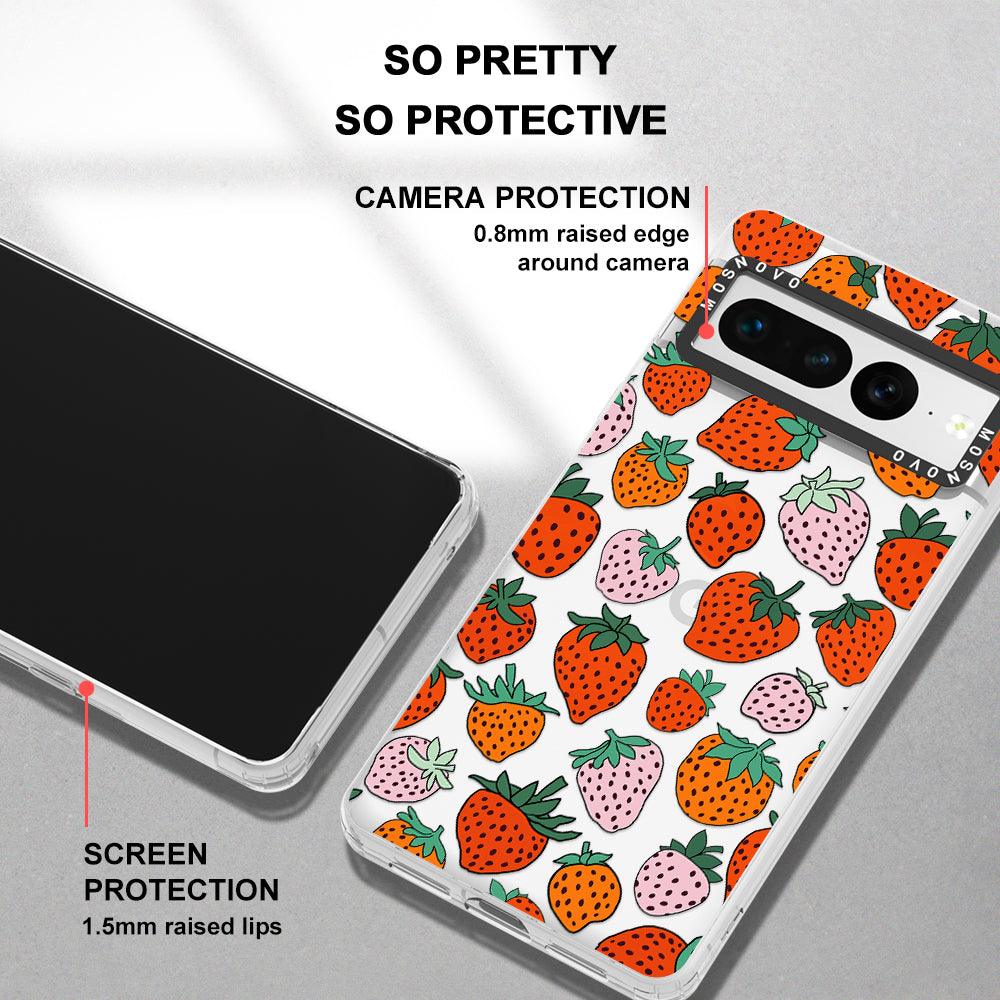 Cute Strawberry Phone Case - Google Pixel 7 Pro Case - MOSNOVO