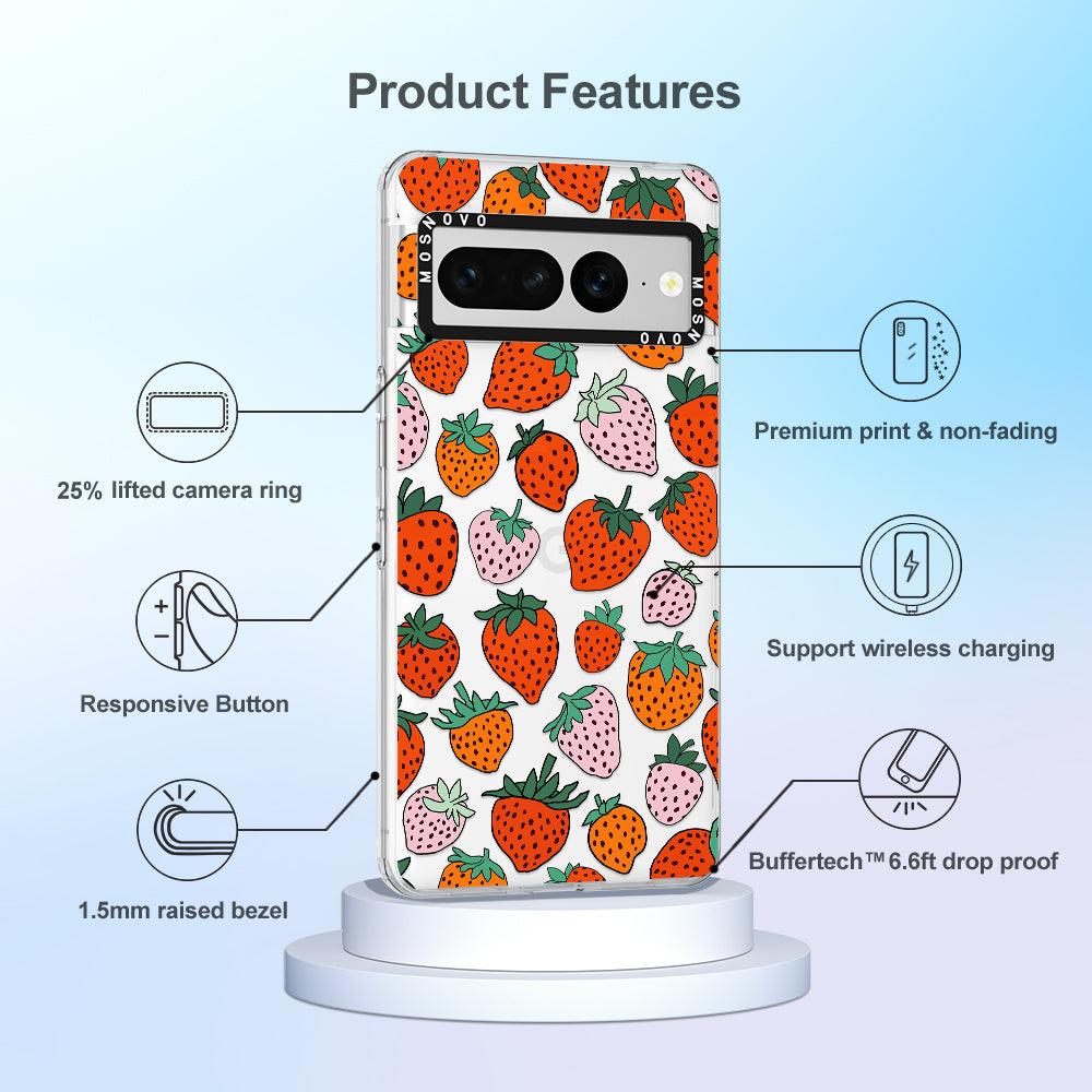 Cute Strawberry Phone Case - Google Pixel 7 Pro Case - MOSNOVO