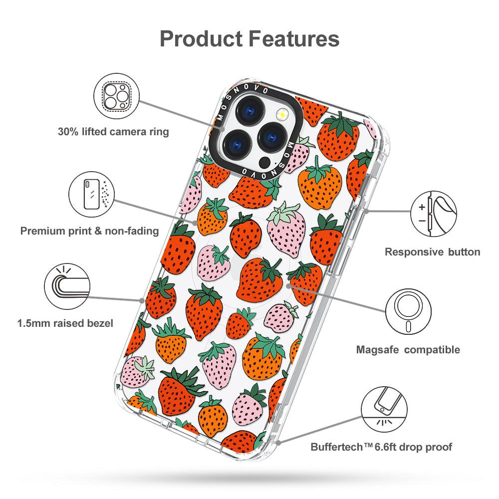 Cute Strawberry Phone Case - iPhone 13 Pro Max Case - MOSNOVO