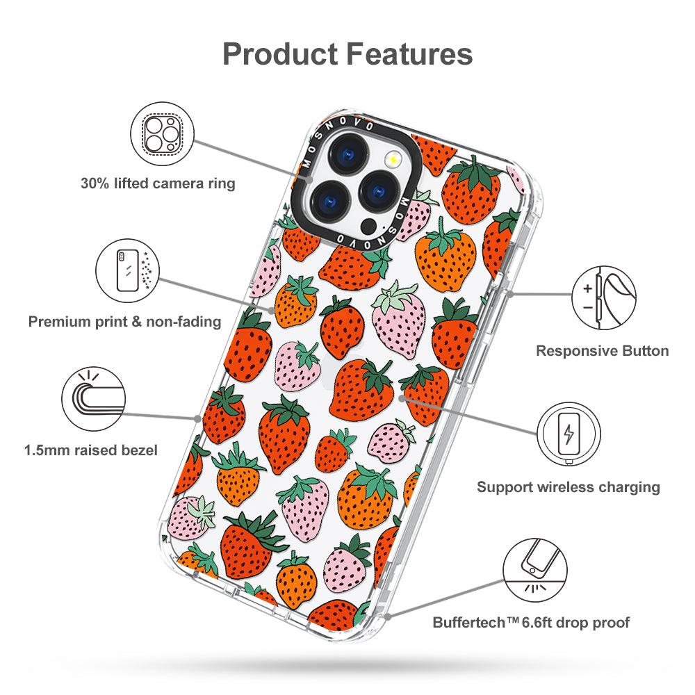 Cute Strawberry Phone Case - iPhone 13 Pro Max Case - MOSNOVO