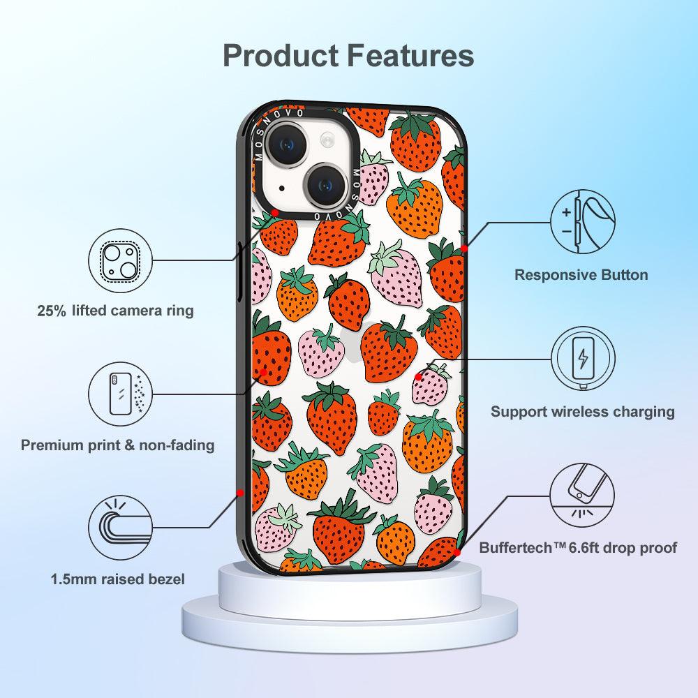 Cute Strawberry Phone Case - iPhone 14 Plus Case - MOSNOVO