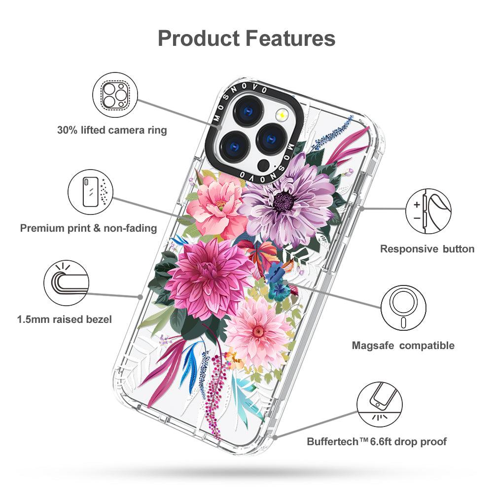 Dahlia Bloom Phone Case - iPhone 13 Pro Case - MOSNOVO