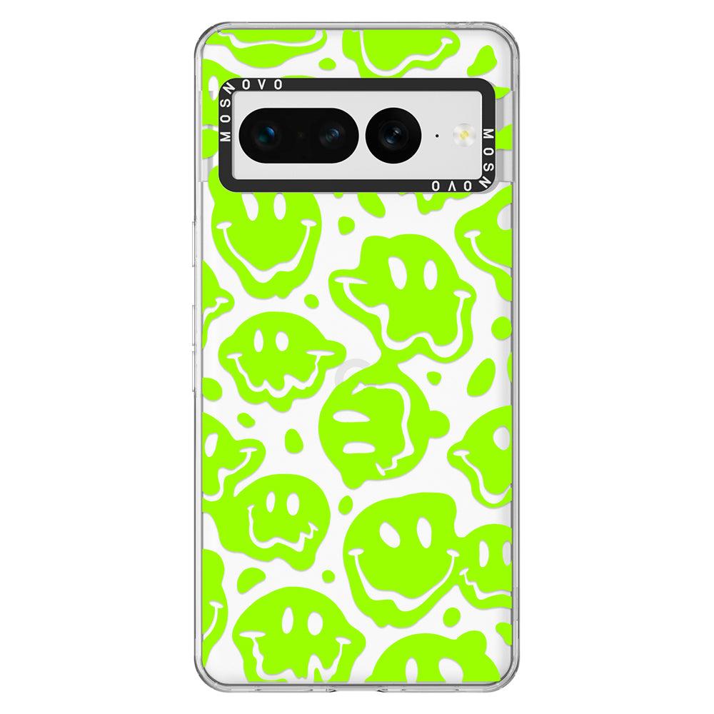 Distorted Green Smiles Face Phone Case - Google Pixel 7 Pro Case - MOSNOVO