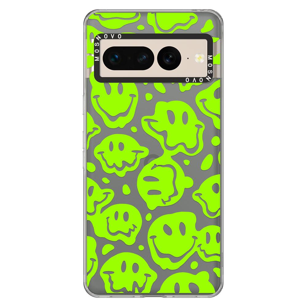 Distorted Green Smiles Face Phone Case - Google Pixel 7 Pro Case - MOSNOVO