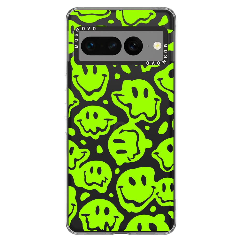 Distorted Green Smiles Face Phone Case - Google Pixel 7 Pro Case - MOSNOVO