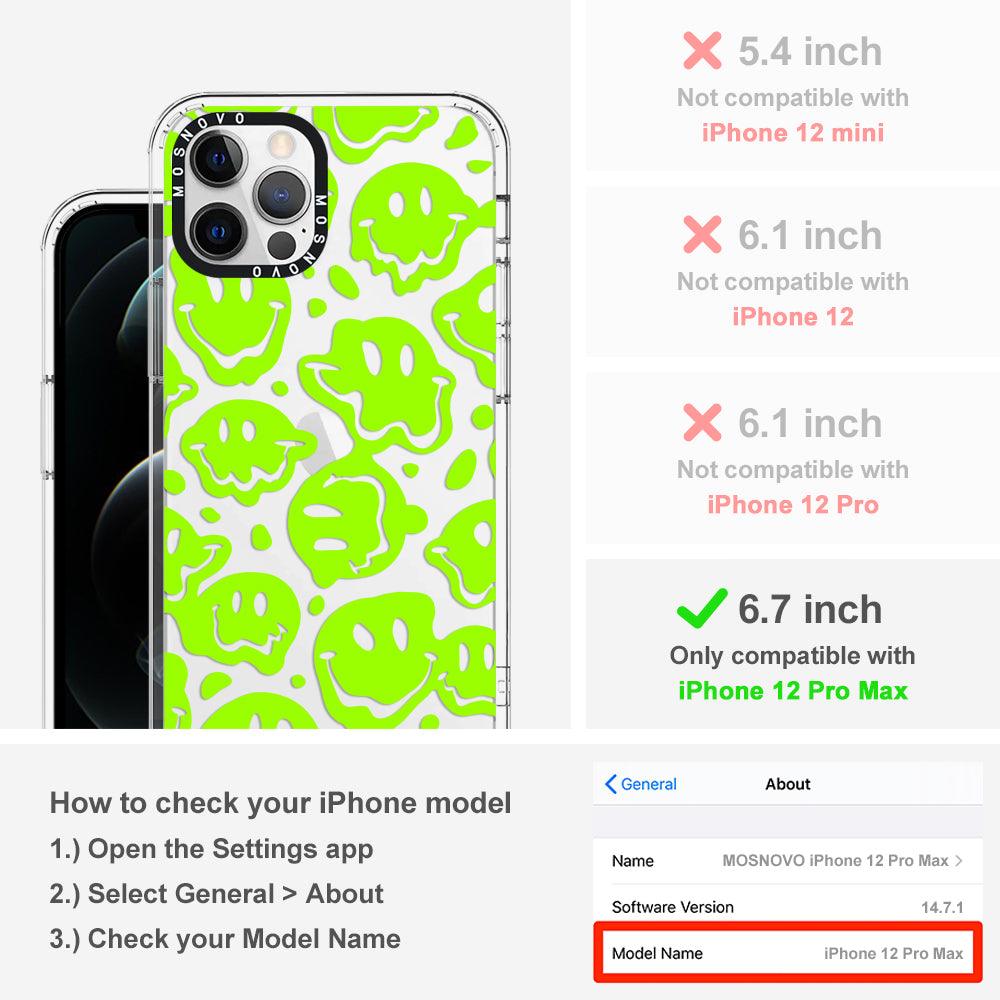 Distorted Green Smiles Face Phone Case - iPhone 12 Pro Max Case - MOSNOVO