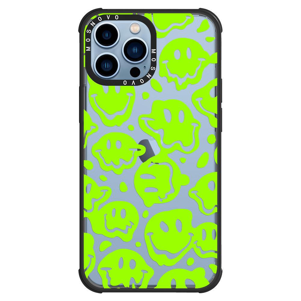 Distorted Green Smiles Face Phone Case - iPhone 13 Pro Max Case - MOSNOVO