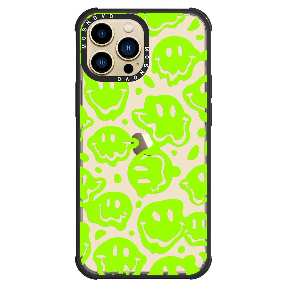 Distorted Green Smiles Face Phone Case - iPhone 13 Pro Max Case - MOSNOVO