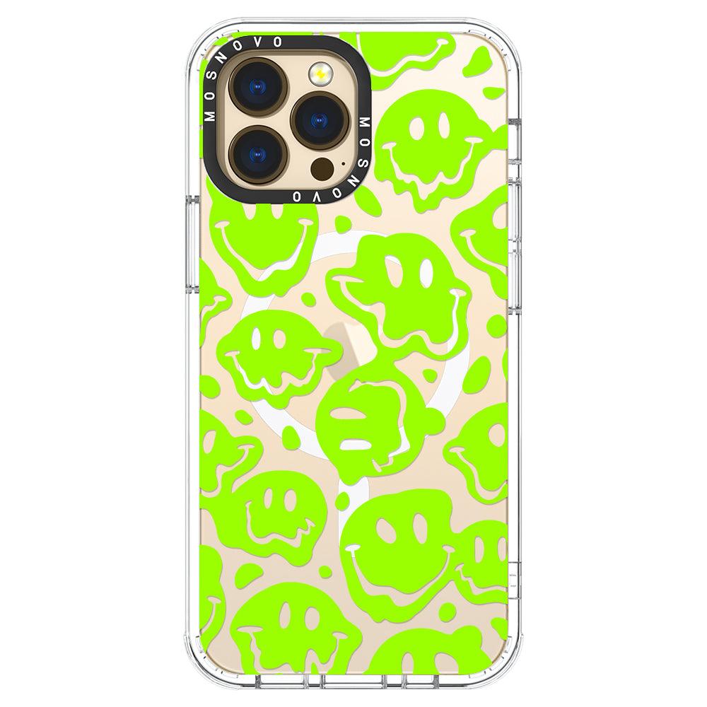 Distorted Green Smiles Face Phone Case - iPhone 13 Pro Max Case - MOSNOVO