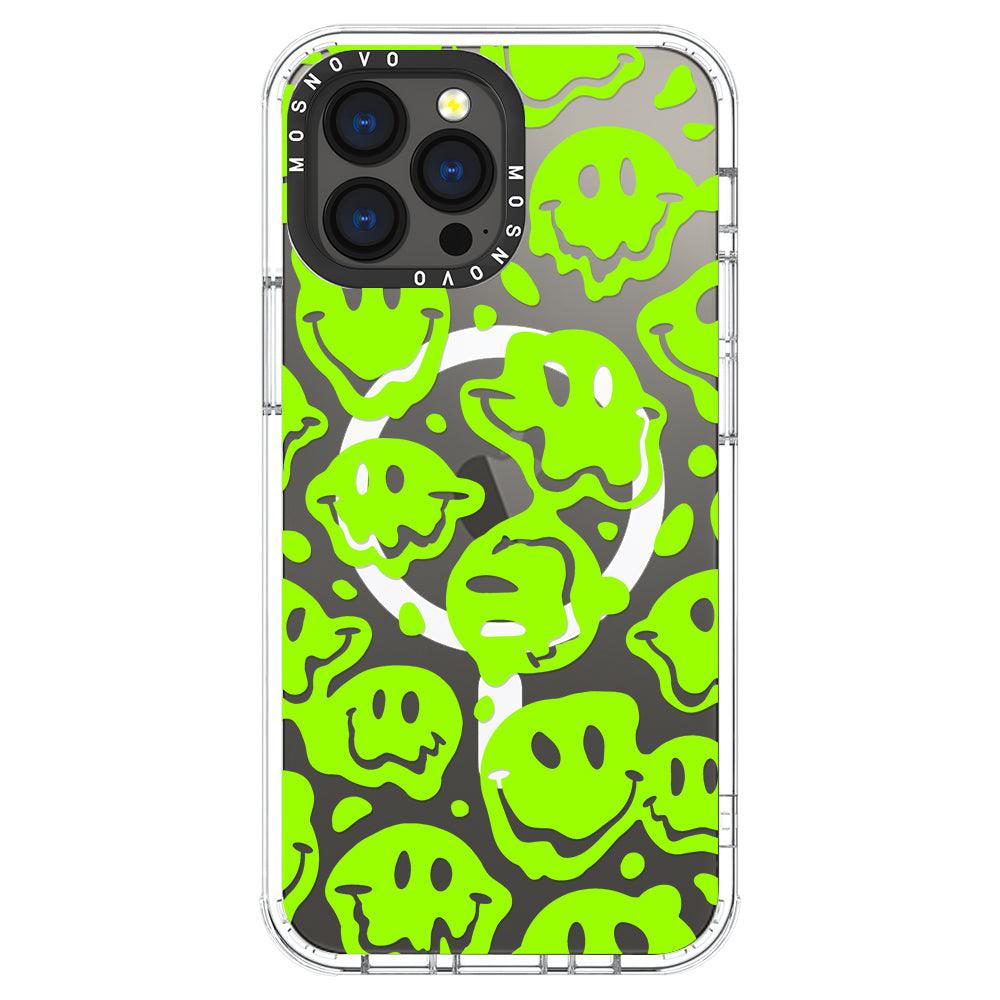 Distorted Green Smiles Face Phone Case - iPhone 13 Pro Max Case - MOSNOVO