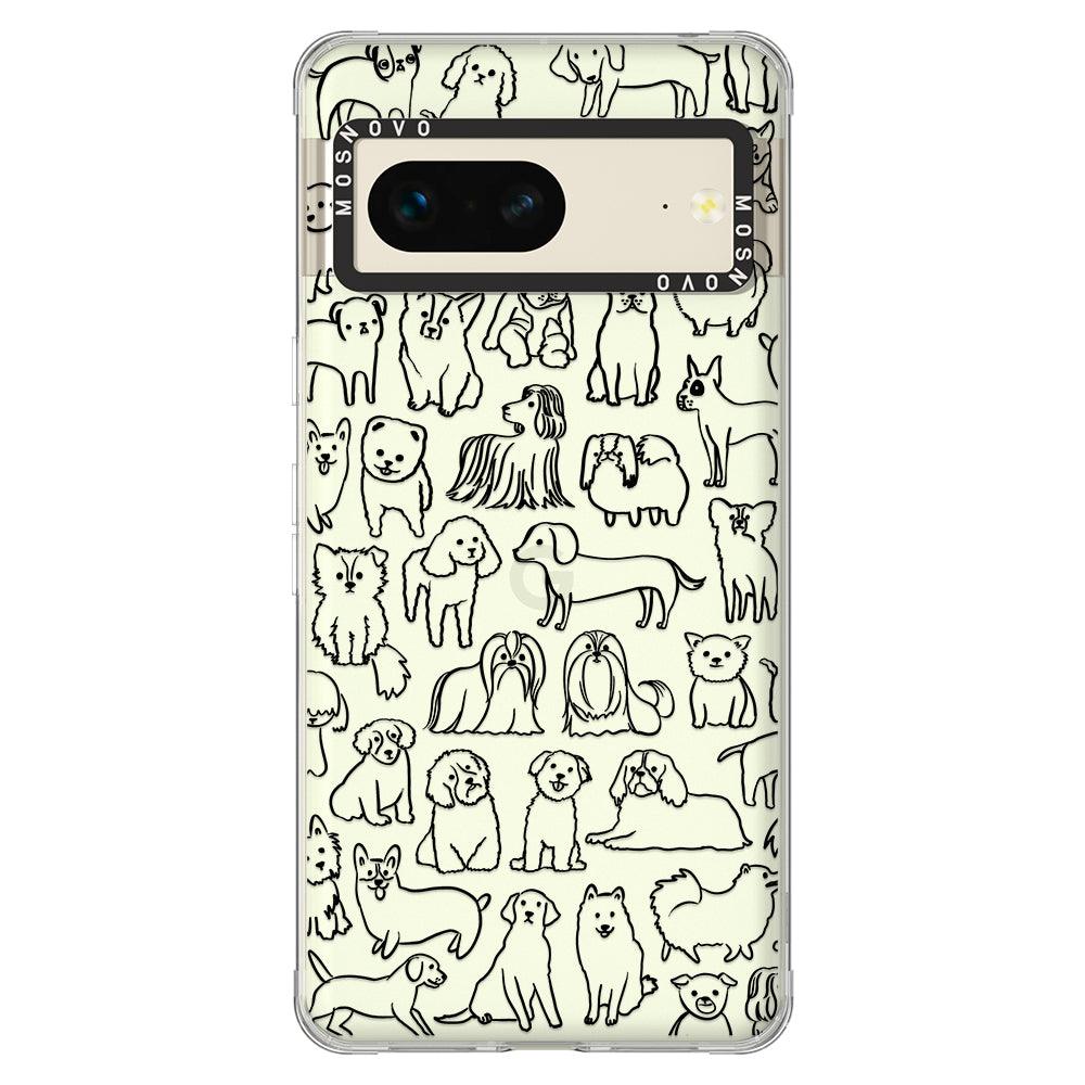 Doodle Dog Phone Case - Google Pixel 7 Case - MOSNOVO