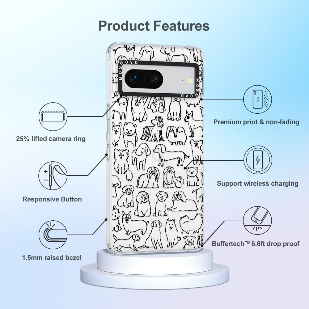 Doodle Dog Phone Case - Google Pixel 7 Case - MOSNOVO