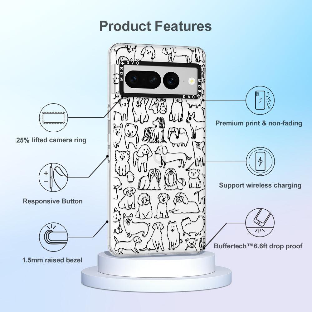 Doodle Dog Phone Case - Google Pixel 7 Pro Case - MOSNOVO