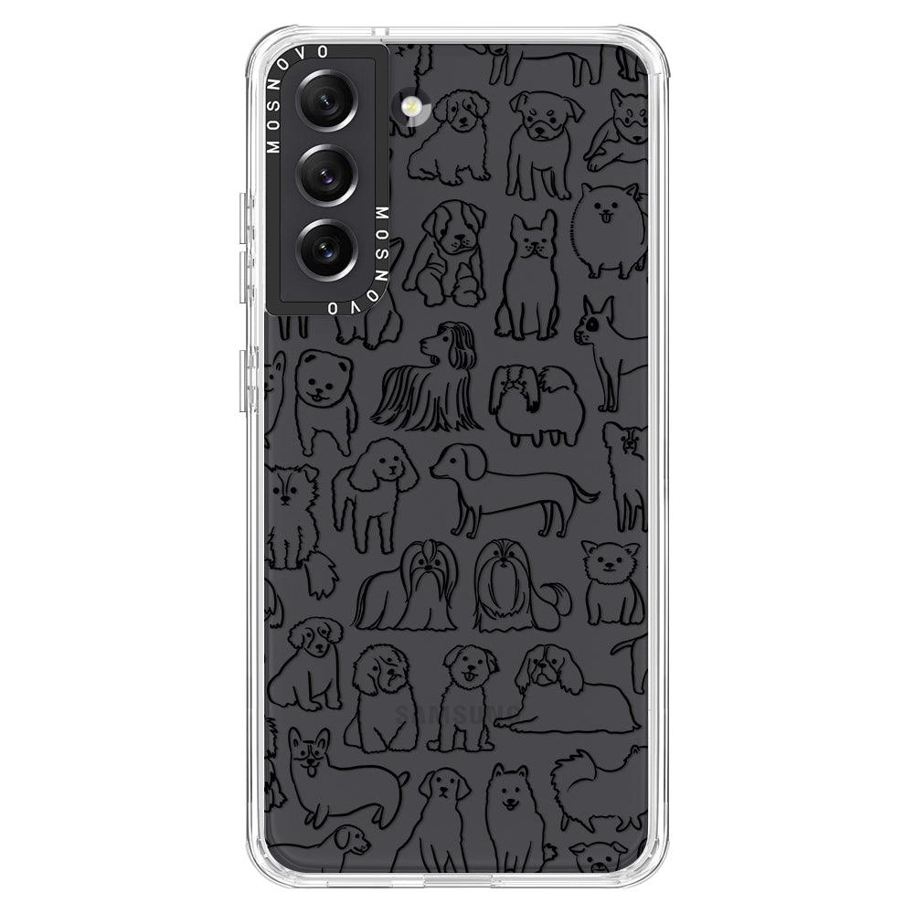 Doodle Dog Phone Case - Samsung Galaxy S21 FE Case - MOSNOVO