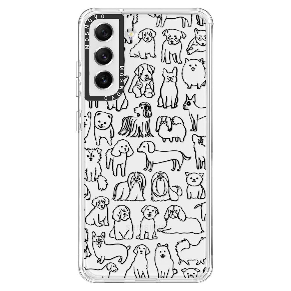 Doodle Dog Phone Case - Samsung Galaxy S21 FE Case - MOSNOVO