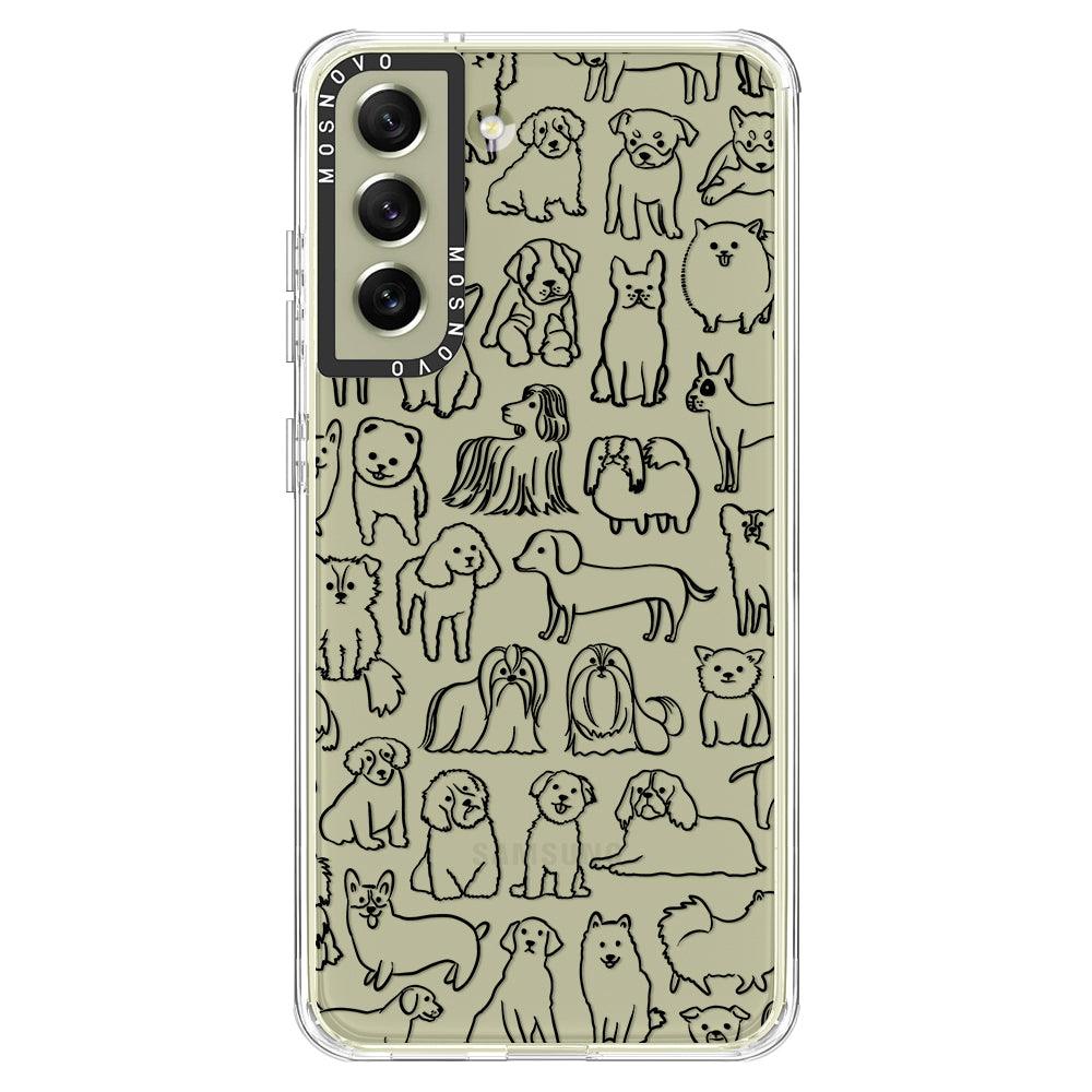 Doodle Dog Phone Case - Samsung Galaxy S21 FE Case - MOSNOVO