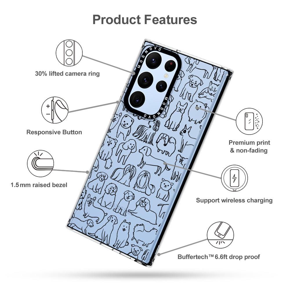 Doodle Dog Phone Case - Samsung Galaxy S22 Ultra Case - MOSNOVO