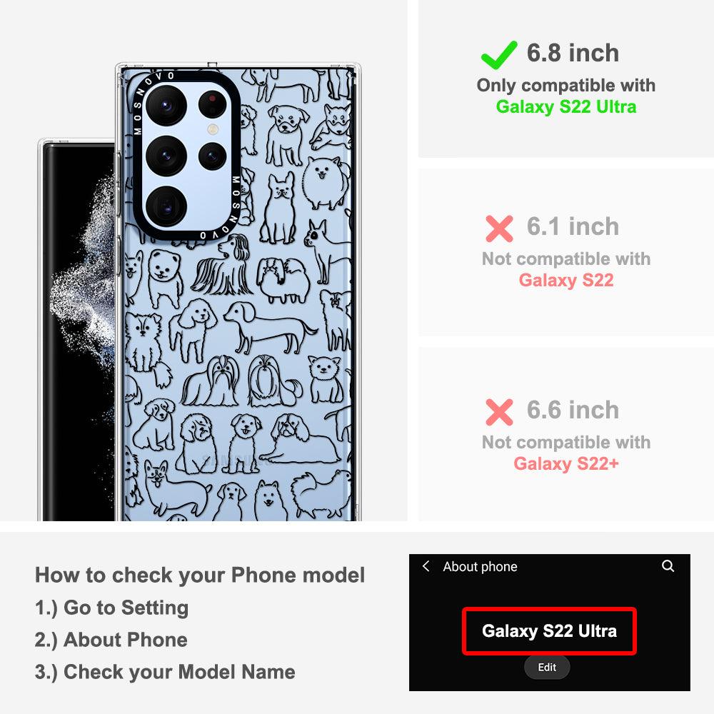 Doodle Dog Phone Case - Samsung Galaxy S22 Ultra Case - MOSNOVO